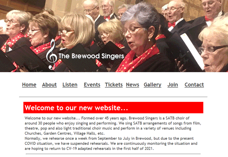 Brewood Singers new website
